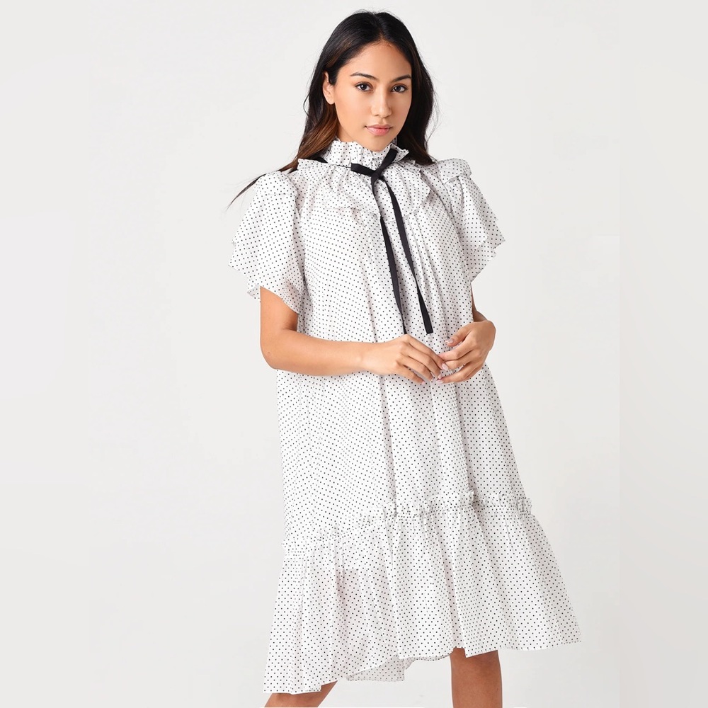 Hunter bell dot black and white dress